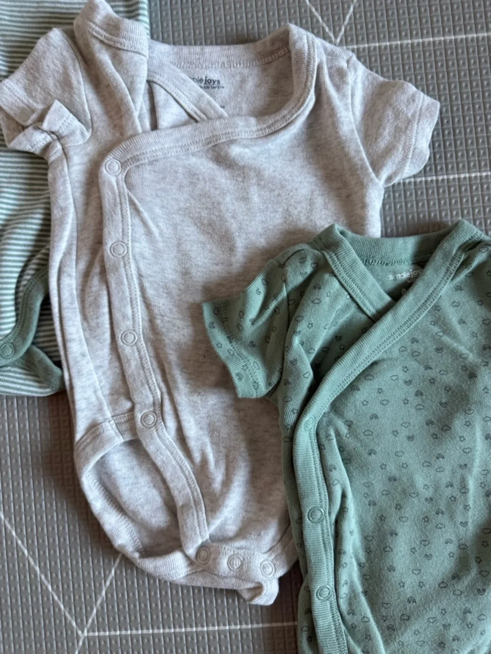Simple Joys|Baby boy or gender neutral Cotton Kimono Onesie Bodysuit SET,neutral - Picture 3 of 9